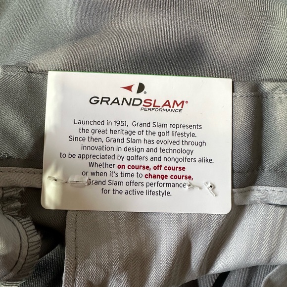NWT Grand Slam Men's Flat Front 9" Golf Short with Expandable Waistband Sz 34 - Picture 6 of 6